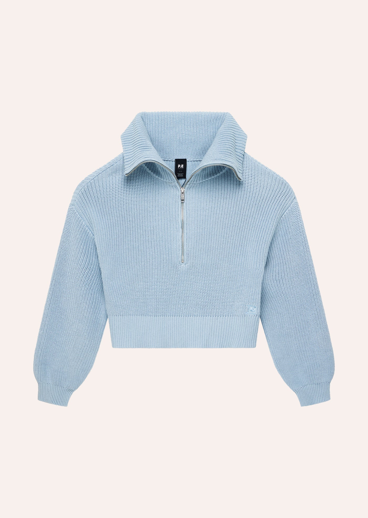 High Season Zip Neck Knit - Ice Blue