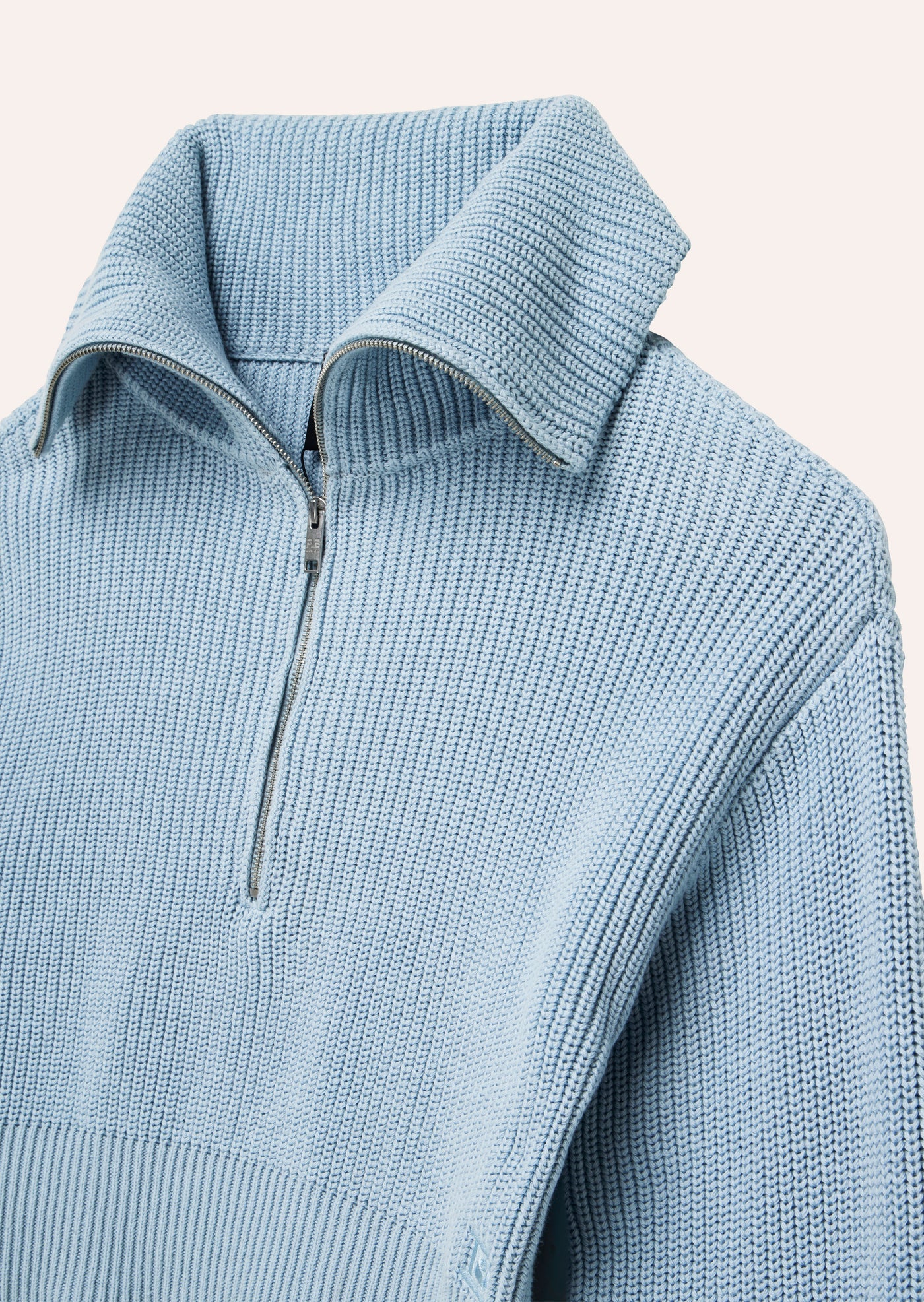 High Season Zip Neck Knit - Ice Blue