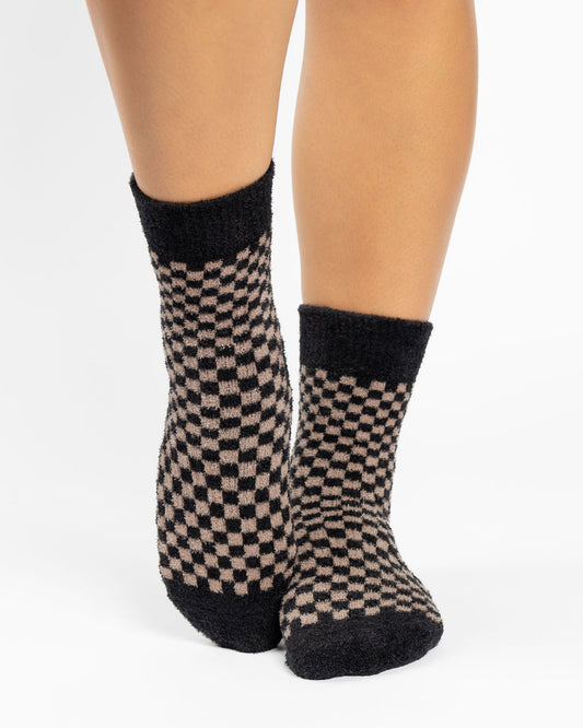 Annie Cozy Crew Grip Sock - Black