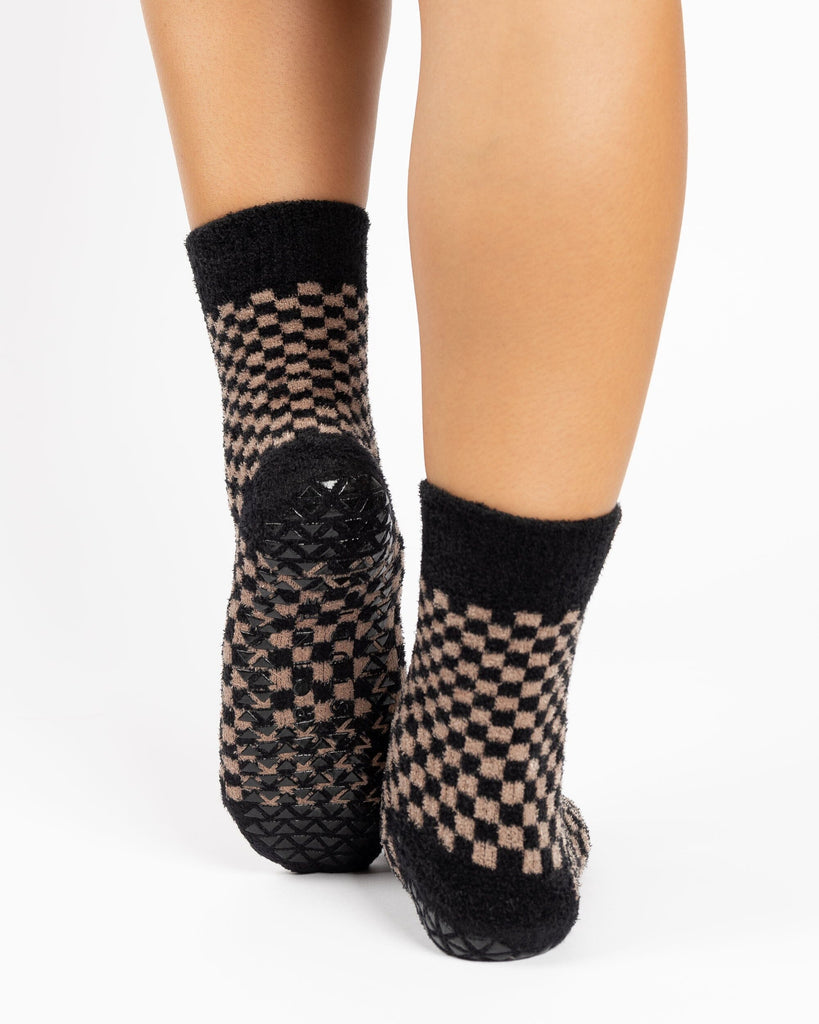 Annie Cozy Crew Grip Sock - Black