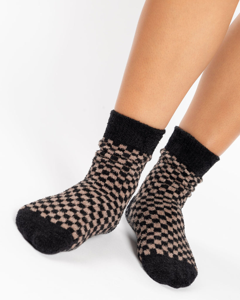 Annie Cozy Crew Grip Sock - Black
