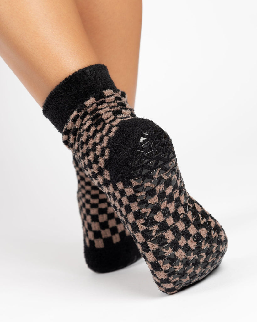 Annie Cozy Crew Grip Sock - Black