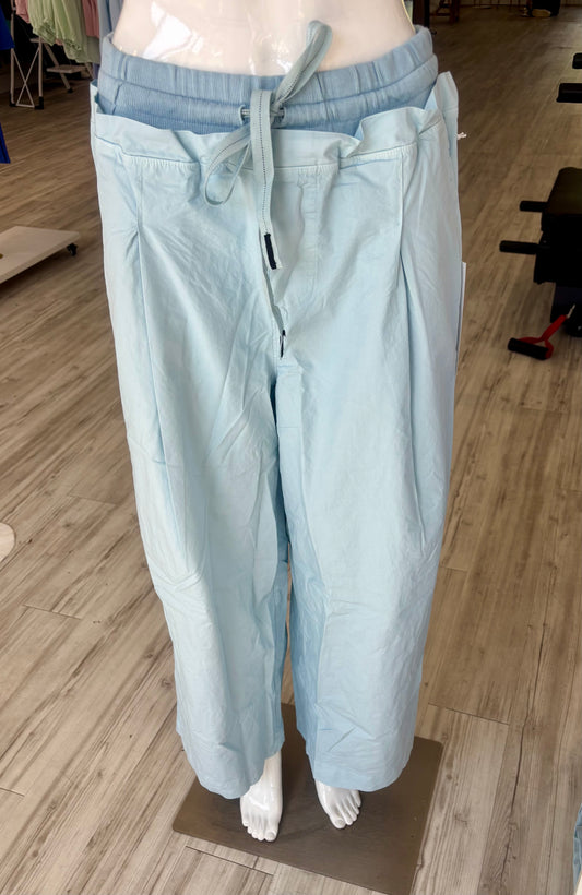 Fine Poplin Rib Waist Drawstring Pant - Dove Blue
