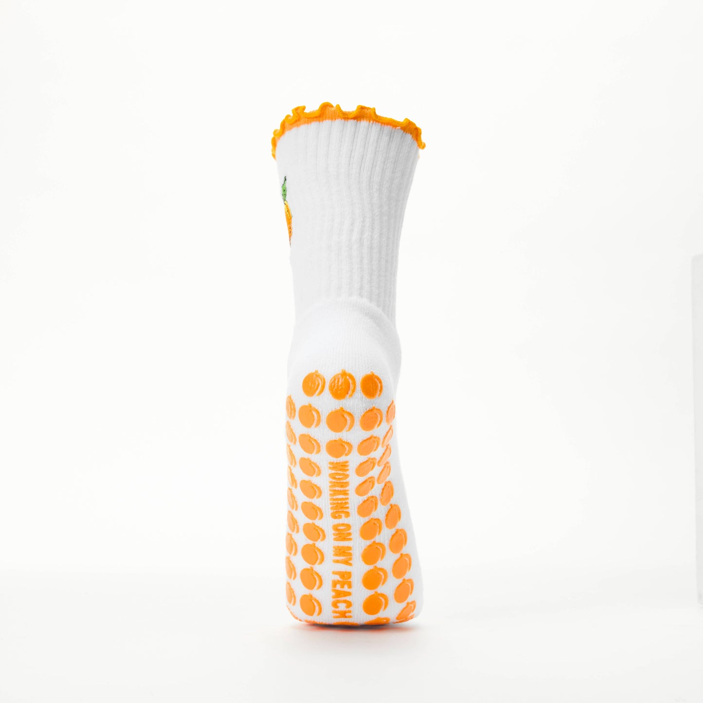 Working On My Peach Grip Socks