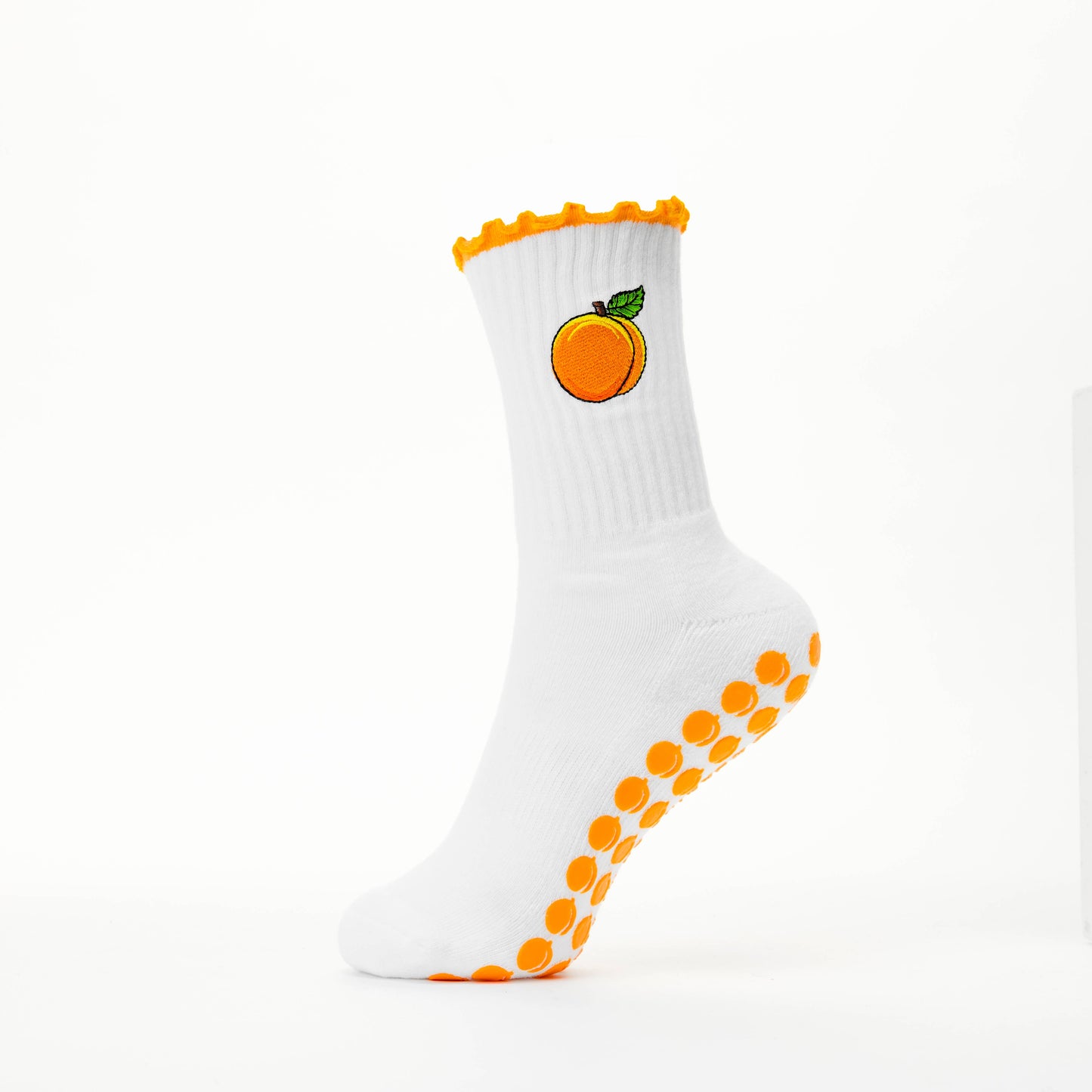 Working On My Peach Grip Socks