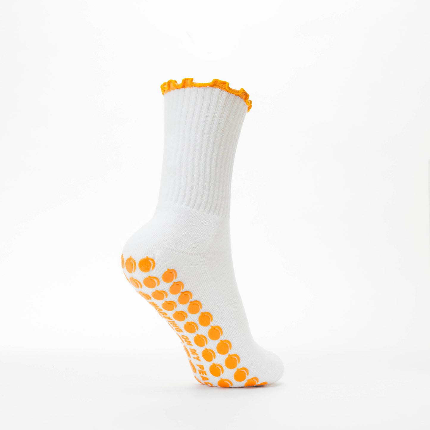Working On My Peach Grip Socks