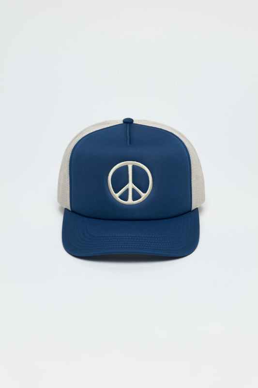 Peace Trucker Hat - Deep Sea/Canvas