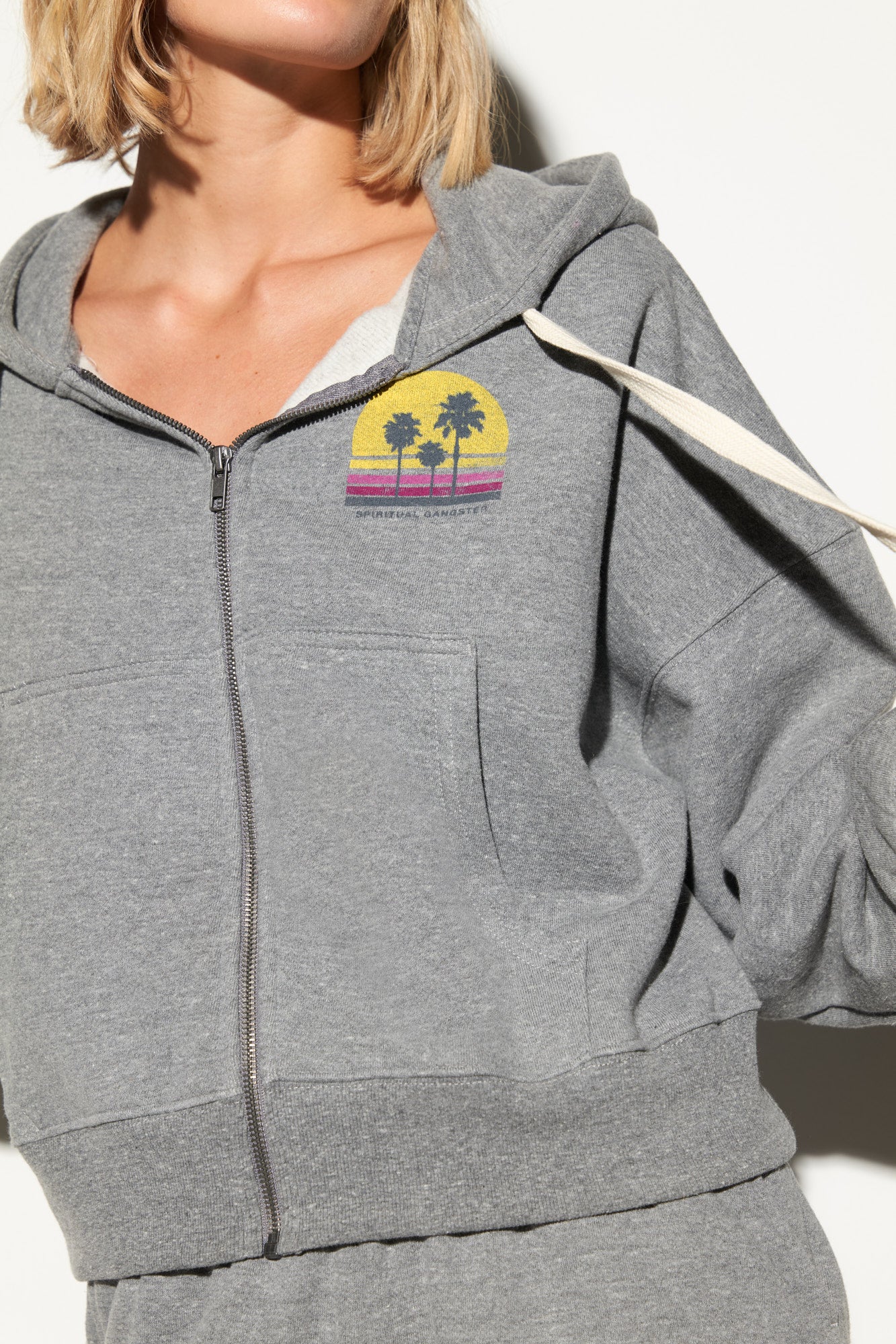 Sunset Stripe Roxbury Hoodie - Heather Grey