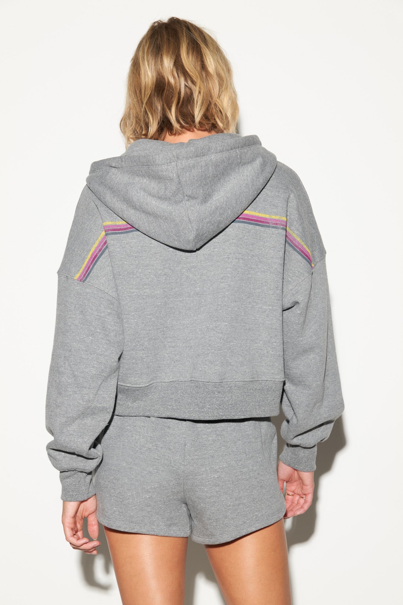 Sunset Stripe Roxbury Hoodie - Heather Grey