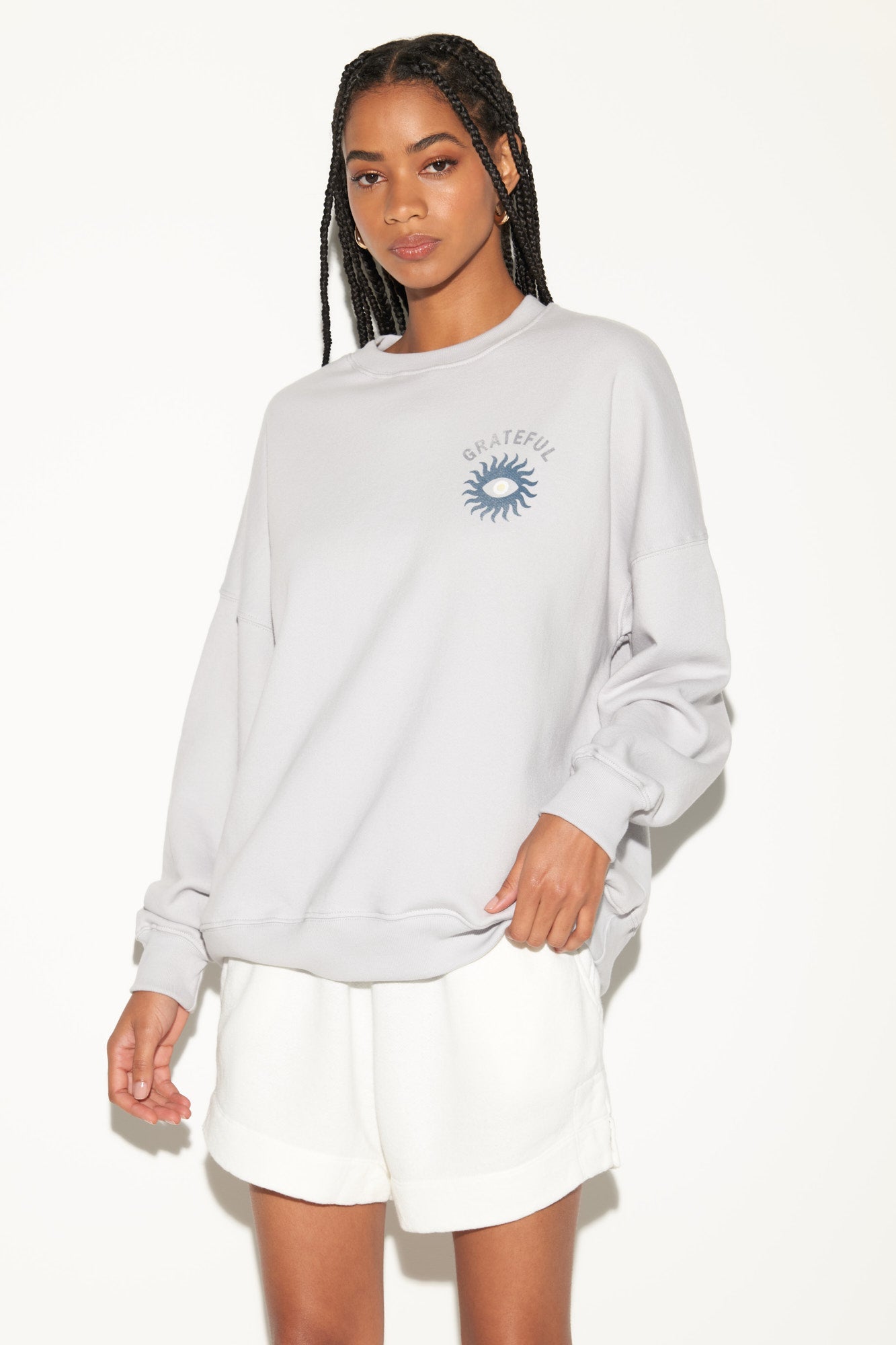 Grateful Eye Boyfriend Crew - Hazy Grey
