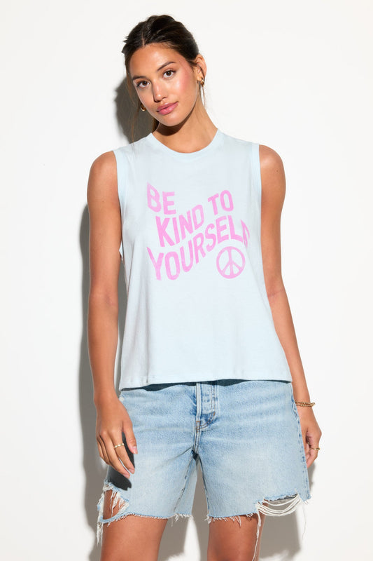 Be Kind Bowery Tank - Crystal Blue