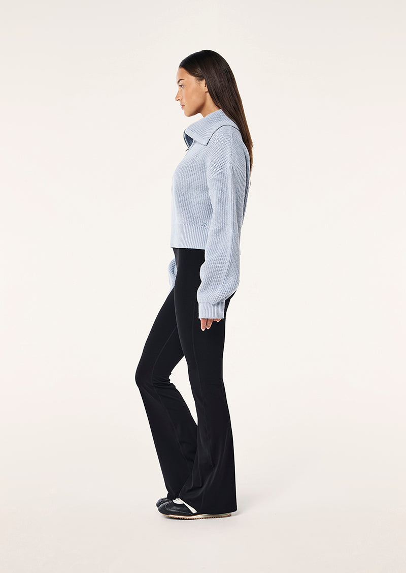 High Season Zip Neck Knit - Ice Blue