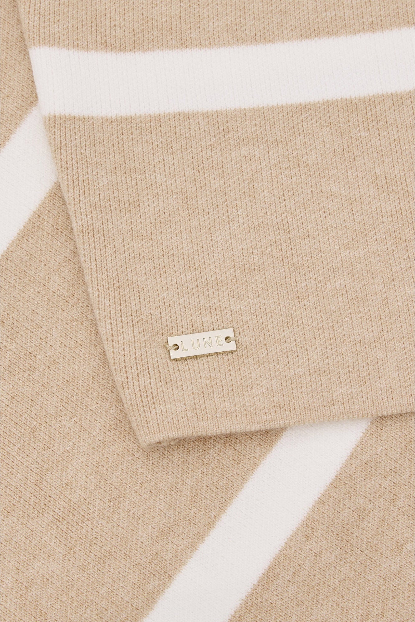 Olly Cropped Striped Sweater - Beige Melange