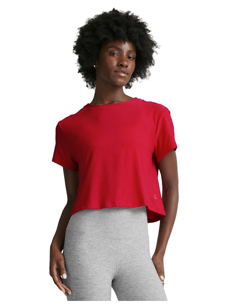 Featherweight Supreme Cropped Tee - Candy Apple Red Heather