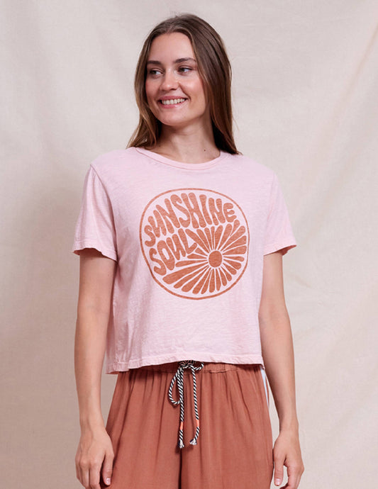 Crew Neck Tee - Sunshine - Iconic Pink