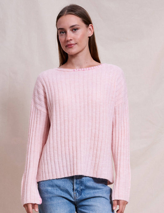 Ribbed Boat Neck - Iconic Pink