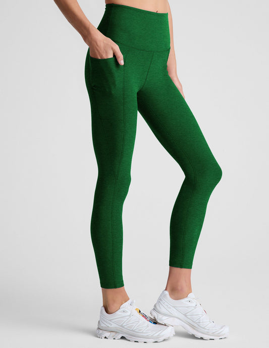 Spacedye Pocket High Waisted Midi Legging - Summer Thyme Green Heather