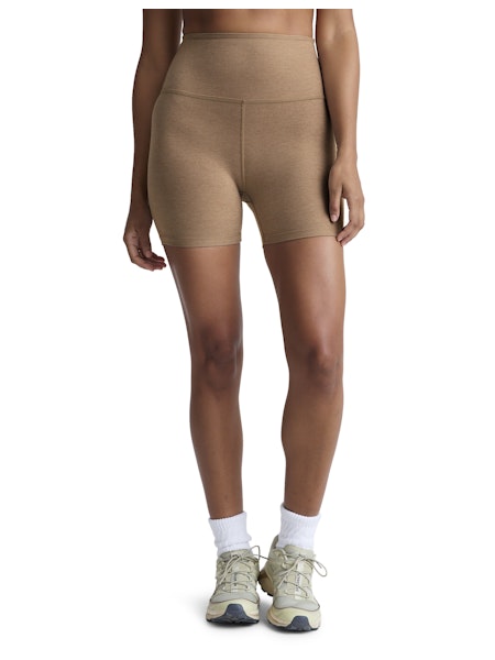 Spacedye Keep Pace Biker Short - Desert Sand Hthr