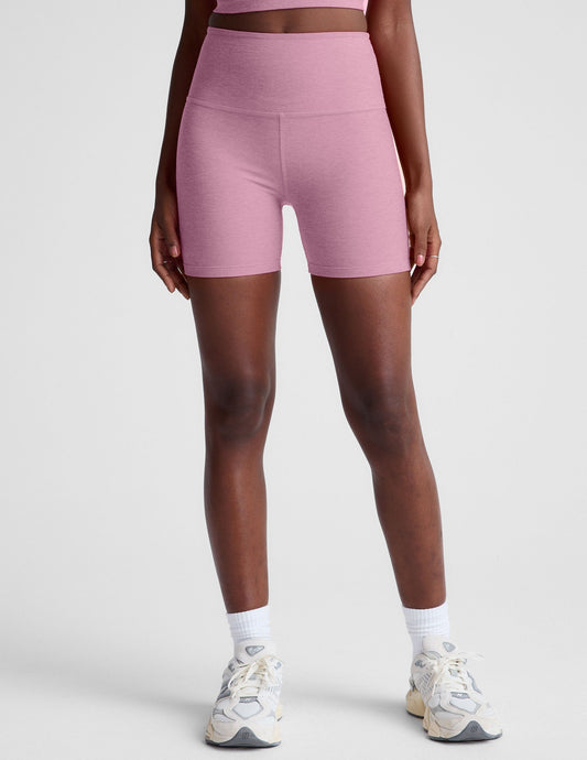 Spacedye Keep Pace Biker Short - Pink Haze Heather
