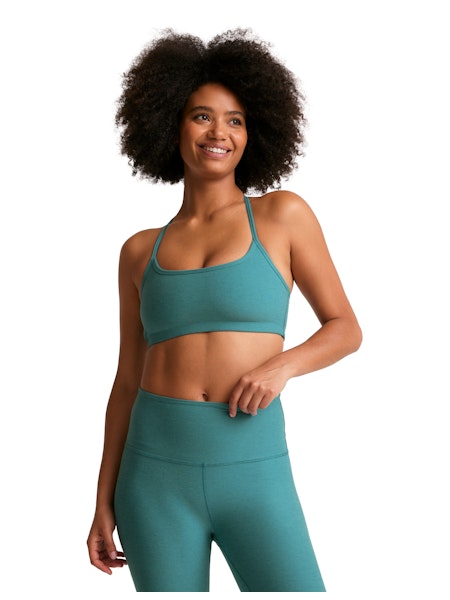 Spacedye Slim Racerback Bra - Deep Aqua Heather