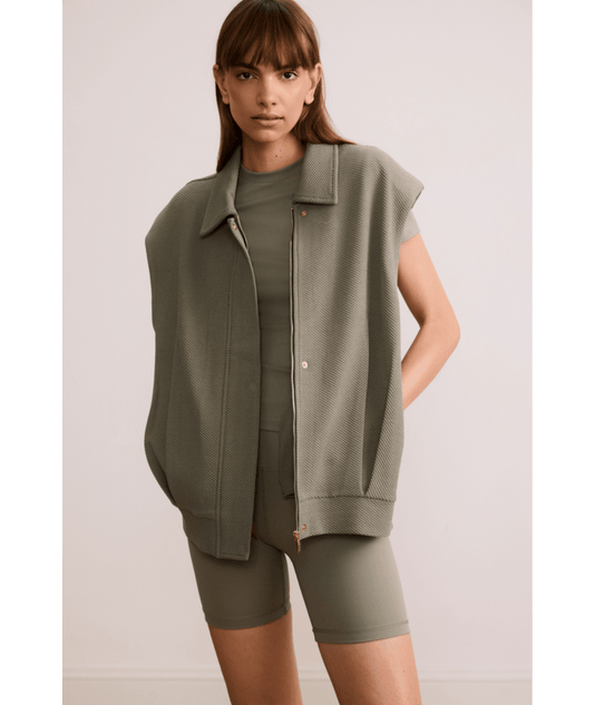 Moon Classic Sleeveless Jacket - Olive