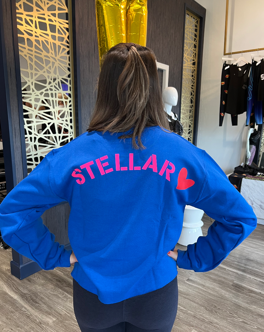 Royal Blue Stellar Logo Cropped Sweatshirt