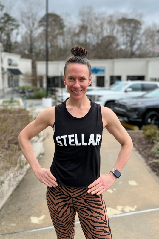 Stellar Logo Cropped Tank - Black