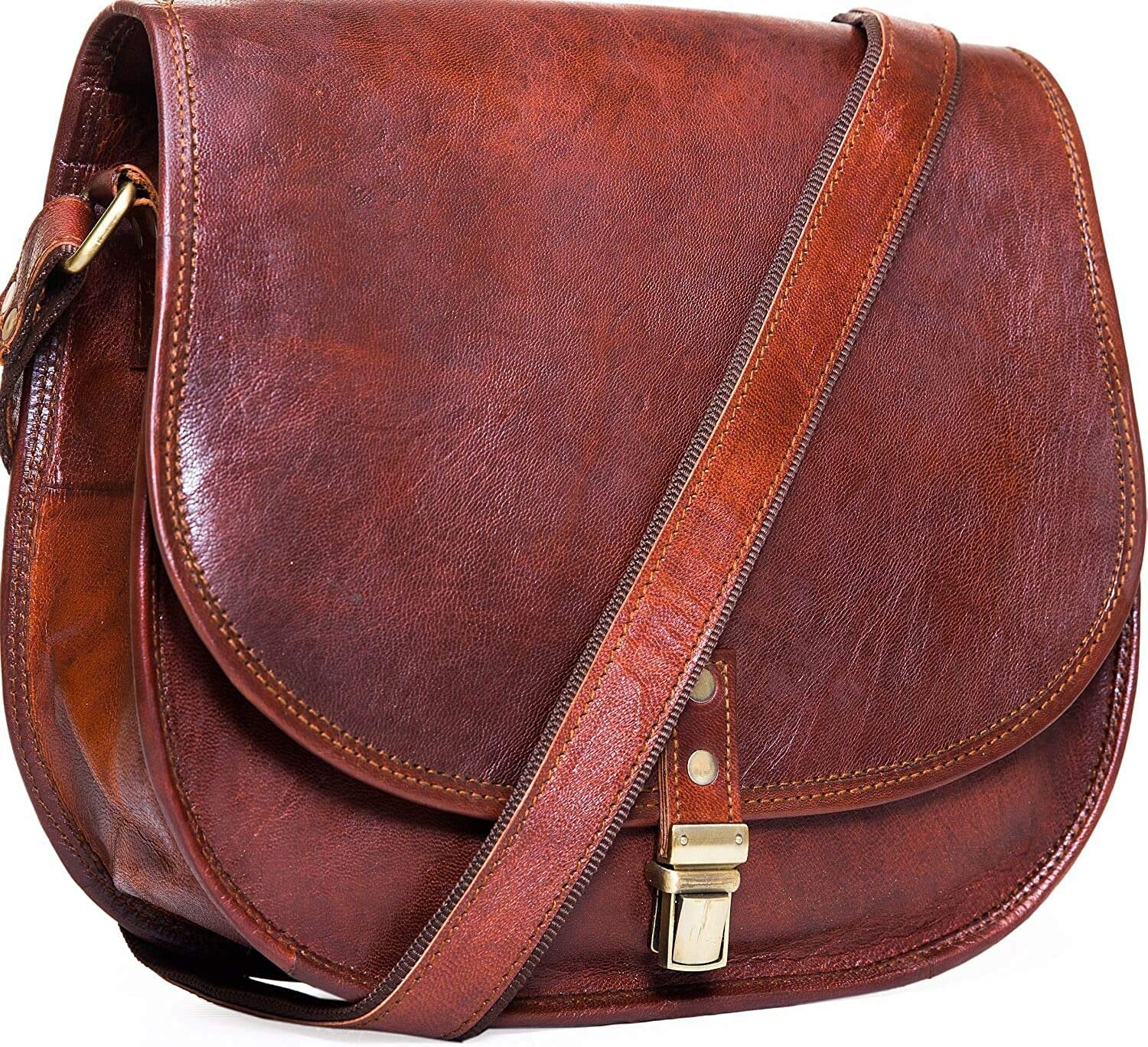 Ynport Women's Trendy Leather Saddle Bag Purse